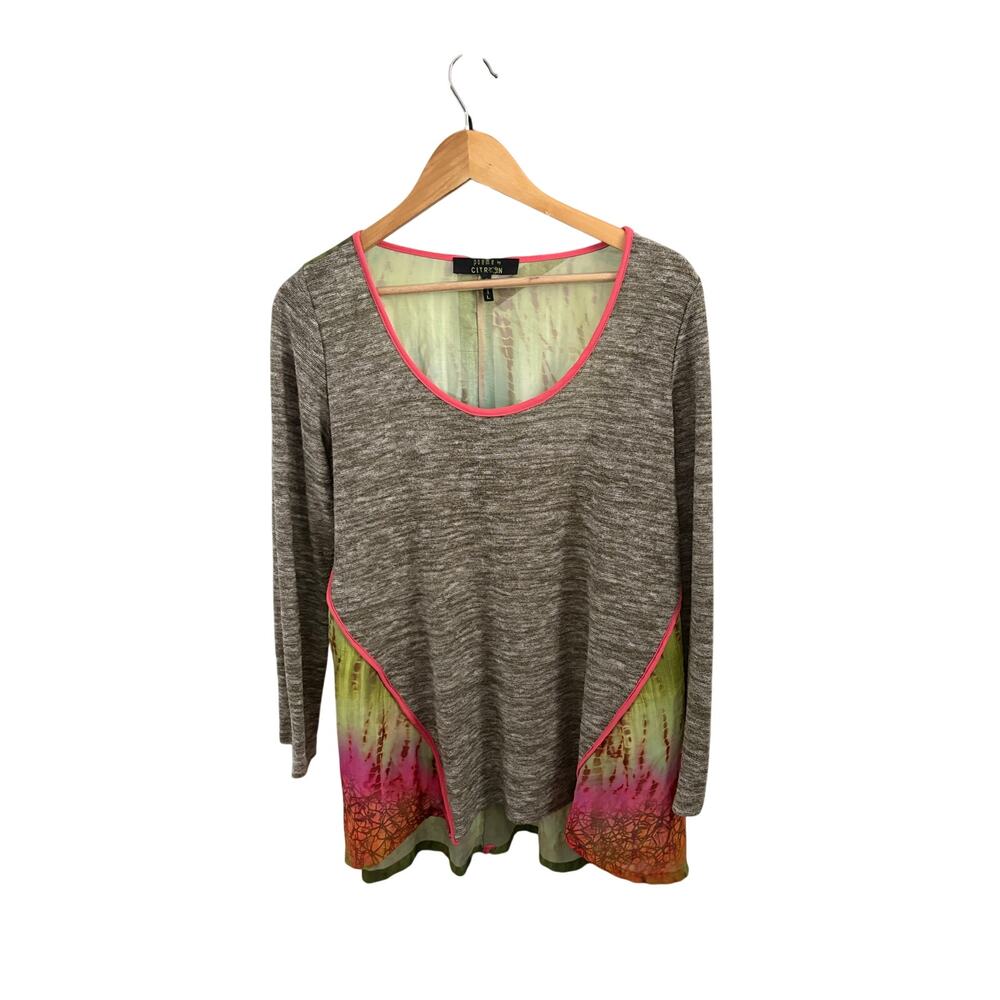 Poeme by CITRON Santa Monica tie-dye knit layered women's blouse
